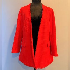 Banana Republic Vibrant Red Fringed Blazer